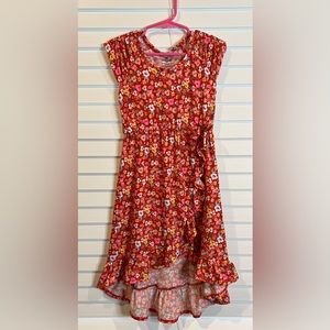 One Step Up girls high low red floral dress